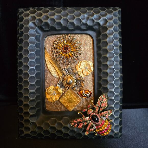 Handmade Framed Jewelry Art 8"W x 10"H - Picture 1 of 9
